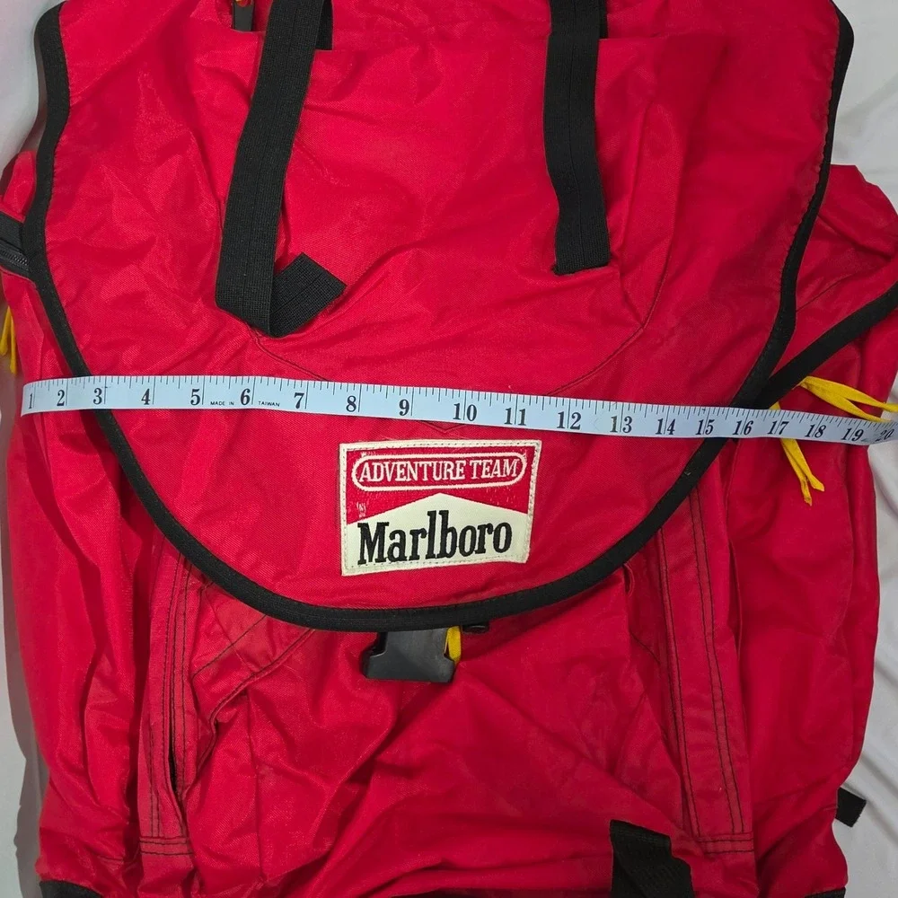 Marlboro Adventure Team Backpack Large Red Vintage Hiking Internal Frame